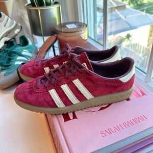 adidas Burgundy and White Sneakers